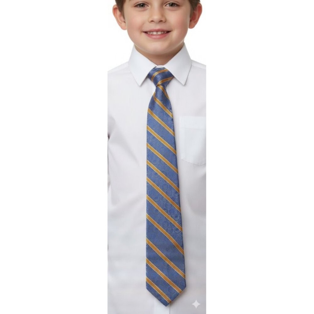 Marvel Avengers Logo Blue and Orange Kid 100% Silk Tie (6-12yrs) NWT